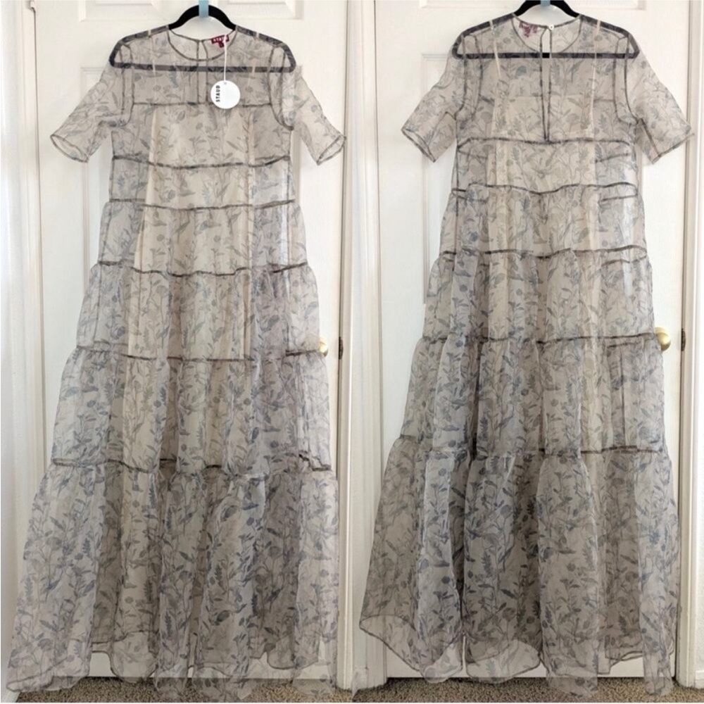 NEW NWT STAUD Hyacinth Organza Maxi Dress